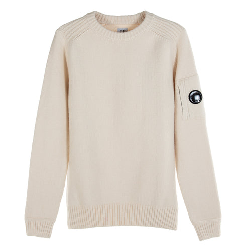 C.P. Company Cotton/Nylon Knit Sweater Gauze White 103 13CMKN208A-006375A Degli Uberti